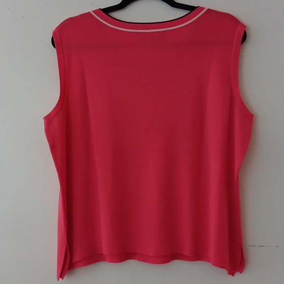 Ming Wang  Contrasting Trim Shell Knit Tank Top #1475 - Picture 5 of 6
